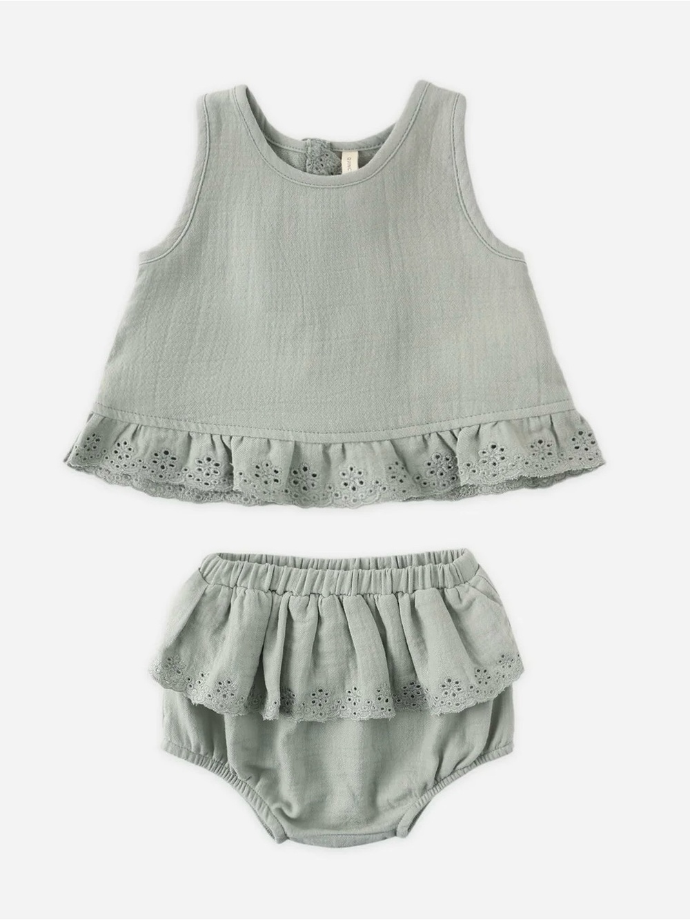 NWT Quincy Mae Ruffled Tulip Top + Bloomer Set Sage